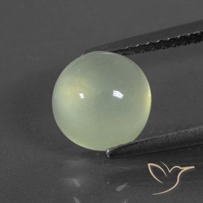 2.37ct Naturale Verde Pera Pallido Prehnite, Rotondo, Trasparente