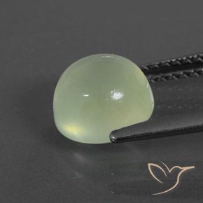 Prehnite Verde Pera Pallido naturale da 2.37 ct, Rotondo, Trasparente