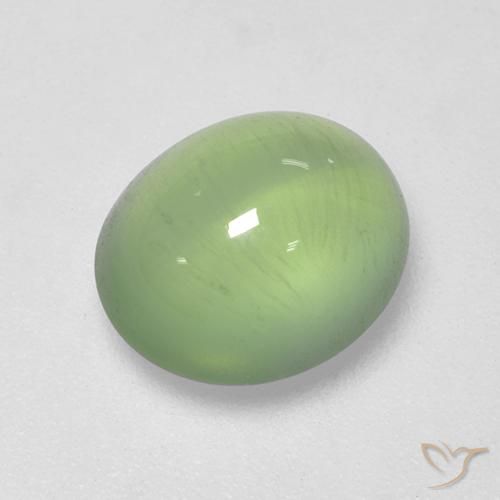 Prehnite Verde giallastro naturale da 3.55 ct, Ovale, Trasparente