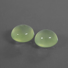 Gemme di Prehnite Verde Pera Pallido naturale da 5.45 ct, Trasparente, Trasparente/Traslucido