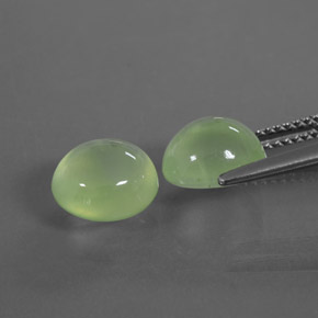 Gemme di Prehnite Verde Pera Pallido naturale da 5.45 ct, Trasparente, Trasparente/Traslucido