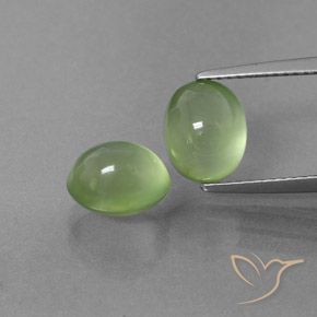 5.11ctw Naturale Verde medio Prehnite, Ovale, Trasparente
