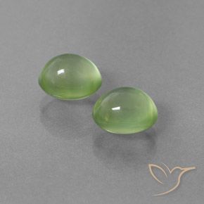 Gemme di Prehnite Verde medio naturale da 5.11 ct, Ovale, Trasparente
