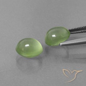 Gemme di Prehnite Verde medio naturale da 5.11 ct, Ovale, Trasparente