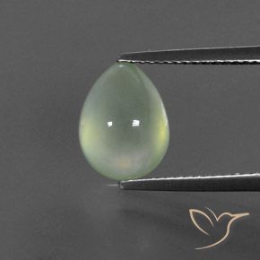 3.28ct Naturale Verde chiaro Prehnite, Forma a pera, Trasparente