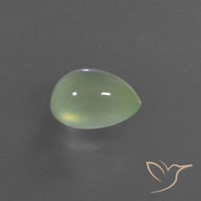 Prehnite Verde chiaro naturale da 3.28 ct, Forma a pera, Trasparente
