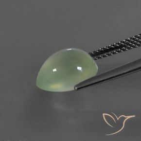 Prehnite Verde chiaro naturale da 3.28 ct, Forma a pera, Trasparente
