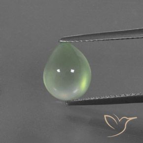 3.35ct Naturale Giallo chiaro Verde Prehnite, Forma a pera, Trasparente