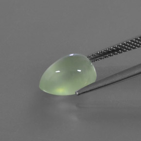 Prehnite Verde naturale da 3.15 ct, Forma a pera, Trasparente