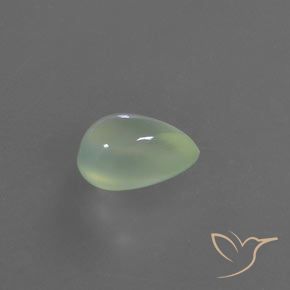 Prehnite Verde giallastro pallido naturale da 2.80 ct, Forma a pera, Trasparente