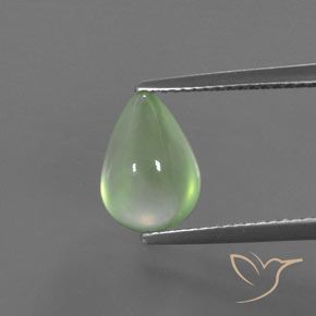3.31ct Naturale Verde medio Prehnite, Forma a pera, Trasparente
