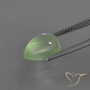 Prehnite Verde medio naturale da 3.31 ct, Forma a pera, Trasparente