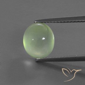 3.91ct Naturale Verde lime chiaro Prehnite, Ovale, Trasparente