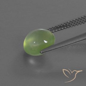 Prehnite Verde lime naturale da 3.07 ct, Ovale, Trasparente