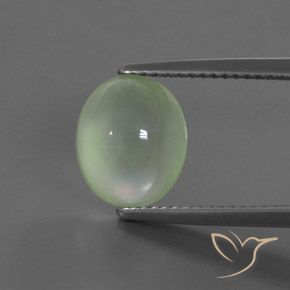 3.42ct Naturale Verde Giallastro chiaro Prehnite, Ovale, Trasparente