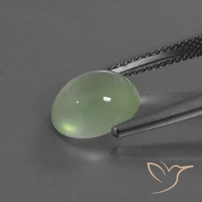 Prehnite Verde Giallastro chiaro naturale da 3.42 ct, Ovale, Trasparente