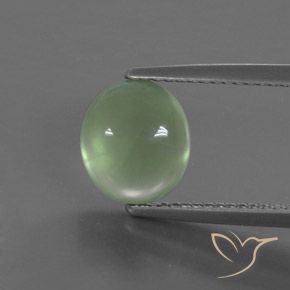 4.03ct Naturale Giallo verde Prehnite, Ovale, Trasparente