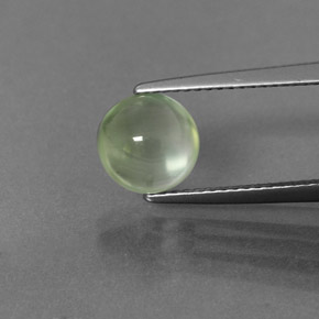 Prehnite naturale verde da 2,27 ct, taglio rotondo, trasparente