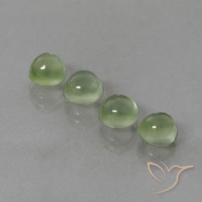 Gemme di Prehnite Giallo verde naturale da 6.22 ct, Rotondo, Trasparente