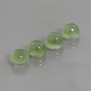 Prehnite naturale verde da  ct, taglio rotondo, trasparente