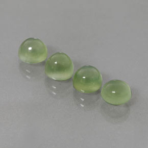 Prehnite naturale verde da  ct, taglio rotondo, trasparente