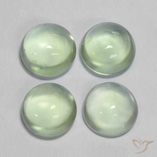 Gemme di Prehnite Verde molto chiaro naturale da 5.89 ct, Rotondo, Trasparente