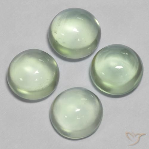 Gemme di Prehnite Verde molto chiaro naturale da 5.89 ct, Rotondo, Trasparente