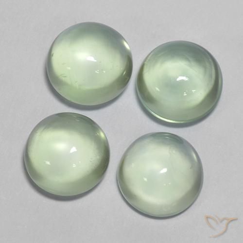 Gemme di Prehnite Verde molto chiaro naturale da 5.89 ct, Rotondo, Trasparente