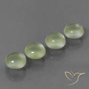 4.55ctw Naturale Verde Pera Pallido Prehnite, Rotondo, Trasparente