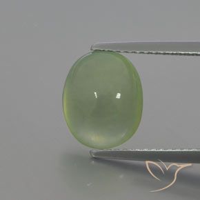 3.64ct Naturale Verde medio Prehnite, Ovale, Trasparente/Traslucido