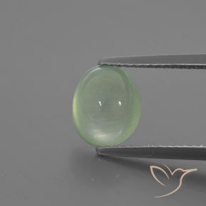 2.14ct Naturale Verde molto chiaro Prehnite, Ovale, Trasparente/Traslucido