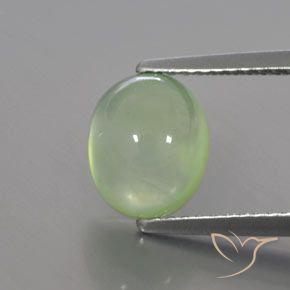 2.89ct Naturale Verde lime chiaro Prehnite, Ovale, Trasparente/Traslucido