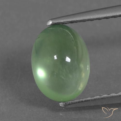 2.14ct Naturale Verde medio Prehnite, Ovale, Trasparente