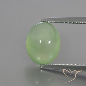 2.81ct Naturale Verde lime chiaro Prehnite, Ovale, Trasparente/Traslucido