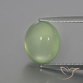 3.72ct Naturale Verde lime chiaro Prehnite, Ovale, Trasparente/Traslucido