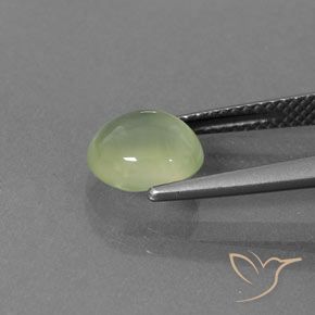 Prehnite Verde Pera Pallido naturale da 2.23 ct, Ovale, Trasparente/Traslucido