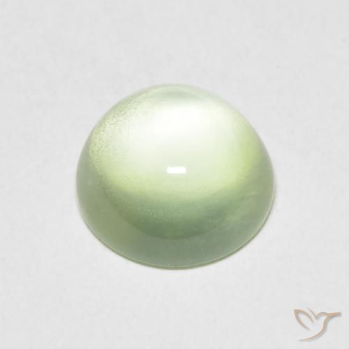Prehnite Verde Pera Pallido naturale da 1.50 ct, Rotondo, Trasparente