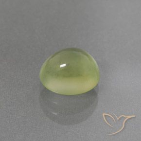 Prehnite Verde Pera Pallido naturale da 2.06 ct, Ovale, Trasparente/Traslucido