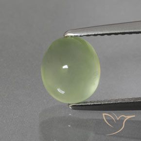 2.65ct Naturale Verde Pera Pallido Prehnite, Ovale, Trasparente/Traslucido