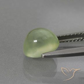 Prehnite Verde Pera Pallido naturale da 2.65 ct, Ovale, Trasparente/Traslucido