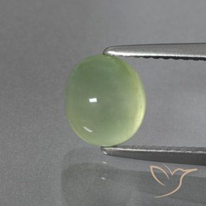 2.85ct Naturale Verde Pera Pallido Prehnite, Ovale, Trasparente/Traslucido