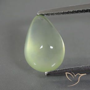 2.77ct Naturale Verde pallido Prehnite, Forma a pera, Trasparente/Traslucido