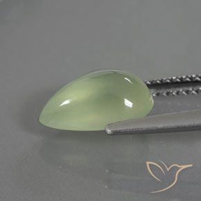 Prehnite Verde pallido naturale da 1.77 ct, Forma a pera, Trasparente/Traslucido