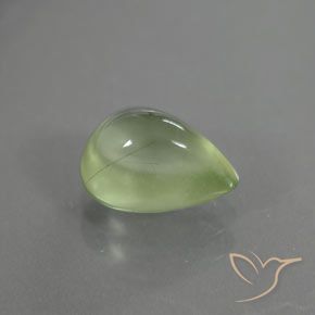 Prehnite Verde Pera Pallido naturale da 1.64 ct, Forma a pera, Trasparente/Traslucido