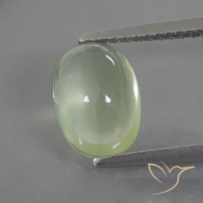 2.44ct Naturale Verde Pera Pallido Prehnite, Ovale, Trasparente