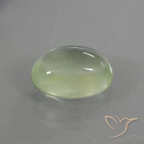 Prehnite Verde Pera Pallido naturale da 2.44 ct, Ovale, Trasparente