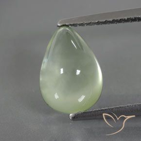 2.95ct Naturale Verde chiaro Prehnite, Forma a pera, Trasparente/Traslucido