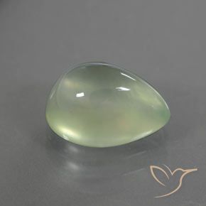 Prehnite Verde chiaro naturale da 2.95 ct, Forma a pera, Trasparente/Traslucido
