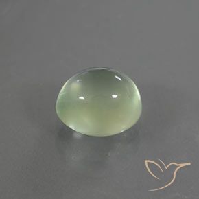 Prehnite Verde Pera Pallido naturale da 1.67 ct, Ovale, Trasparente/Traslucido