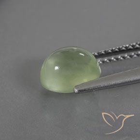Prehnite Verde Pera Pallido naturale da 1.67 ct, Ovale, Trasparente/Traslucido